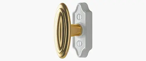 Poignée bouton ogive blanc laiton
