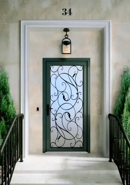 Porte d'entrée PVC vitrée