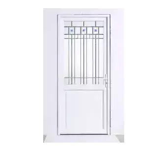 porte d'entrée pour rénovation en PVC blanche