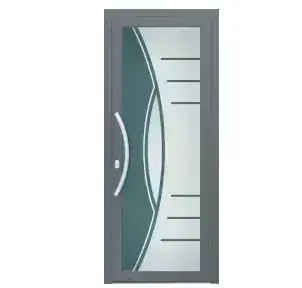 porte d'entrée en bois vitrée