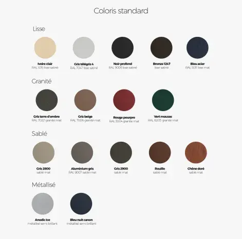 Coloris standard