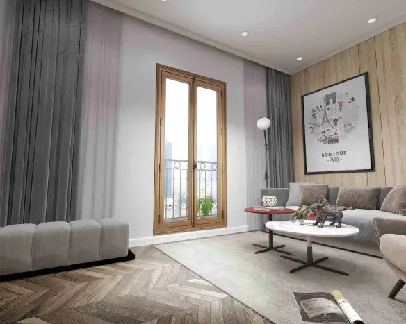 fenetre en bois vue de l'interieur